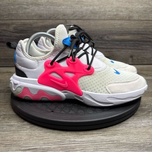 Nike Shoes - Nike React Presto Running Shoes White Blue Pink BQ4002-101 Size 7Y /  Women 8.5